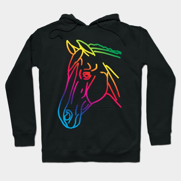 Colourful horse head Hoodie by Shyflyer